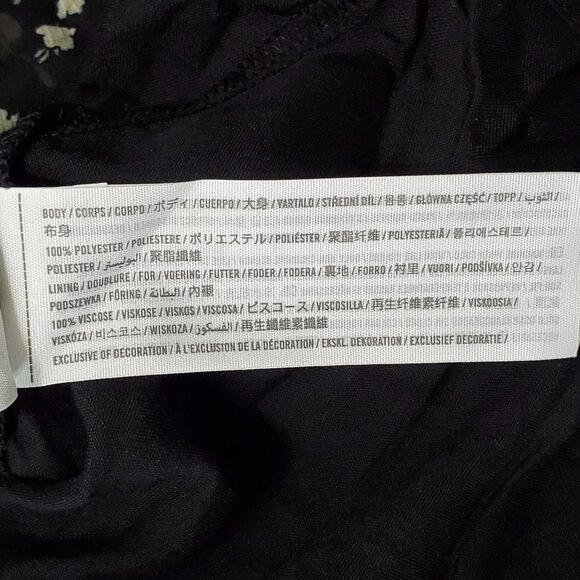 Abercrombie Fitch Dress XLP Petite XL Floral Tiered Chiffon Sheer Puff Sleeve - Picture 6 of 11